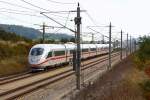 ICE3 mit 300km/h auf der Neubaustrecke Ingolstadt - Nrnberg bei Hilpoltstein - 06/10/2012