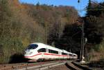 403 061 durchfuhr am 31.10.13 den Schwarzkopftunnel als ICE 762 nach Essen