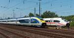 Ein absolut seltenes Bild, 2 x ICE Velaro, im Vordergrund als Eurostar320, gedacht für den Verkehr London-Köln und im Hintergrund unser bekannter ICE Velaro BR 407.