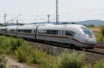 ICE 407 (Velaro D) fuhr an diesen Tag mehrmals zwischen Nrnberg-Wrzburg-Nrnberg Hin und her am 29.06.2011 