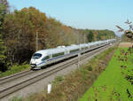 Oberschopfheim - 28. Oktober 2021 :  Europa  Triebzug 4601 fährt den ICE 105 von Köln nach Basel.