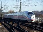 Eine 406  Dsseldorf  als ICE14 von Frankfurt(Main) Hbf nach Brssel bei der Einfahrt von Aachen Hbf.