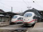 Zwei ICE3 Triebkpfe, gesehen im Hbf Karlsruhe am 10.05.2011