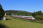 412 025 der Deutschen Bahn AG war am 28. Mai 2020 als ICE 276 von Basel SBB nach Berlin-Ostbahnhof unterwegs, hier bei Gelnhausen.