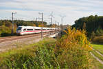 412 036 mit dem ICE 1086 (München Hbf - Hamburg-Altona) bei Hilpoltstein, 13.10.2019