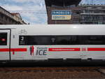 Seitenansicht des führenden Triebkopfs 412 046  Female ICE  
(fuhr als ICE 373 pünktlich (12:18) am Startbahnhof Berlin Ostbahnhof ab.)
Offizielle  Premierenfahrt  war am 11.05.2022.

Berlin, der 13.05.2022