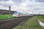 ICE 812 005-8 ist am 22.03.2023 bei Kerzell in Richtung Frankfurt/M.
