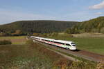 411 082  Mainz  war am 101. Oktober 2022 bei Harrbach auf dem Weg nach Würzburg.