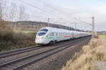 ICE 415 024-9  Hansestadt Rostock  am 23.11.2021 bei Kerzell in Richtung Frankfurt/M. unterwegs.