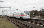 DB 415 022  Torgau  als ICE 1558 von Dresden Hbf nach Frankfurt (M) Hbf, am 21.02.2023 in Seebergen.