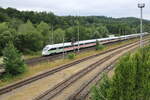 DB 415 001-7  Eisenach  + 411 xxx als ICE 1653 von Wiesbaden Hbf nach Dresden Hbf, am 01.07.2023 am Hp Eisenach Opelwerk.