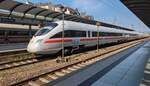 ICE 27 (Dortmund Hbf - Wien Hbf), 411 011 „Hansestadt Wismar“, kommt am 31. August 2024 im Mainz Hbf an.