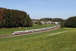 411 078  Warnem�nde  und 411 025  Arnstadt  waren am 23. September 2026 bei Axdorf im Chiemgau in Richtung M�nchen unterwegs.