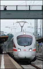 Ein ICE-T bei der Einfahrt in Ingolsatdt Hbf. Der Zug fuhr weiter nach Mnchen Hbf. Aufgenommen im Juli 2008.