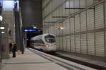 411er ICE-T fährt ohne halt durch den Haltepunkt Leipzig Wilhelm-Leuschner-Platz in Richtung Leipzig Hbf Tief 26.01.2014