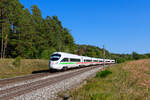 411 067 DB Fernverkehr  Traunstein  als ICE 26 (Wien Hbf - Dortmund Hbf) bei Hagenbüchach, 19.09.2020