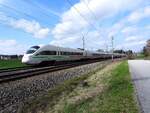 TZ1166 (Bingen am Rhein) der BR411,  braust als ICE23 nächst Kumpfmühl seinem nächsten Stopp Linz/Donau entgegen;240317