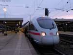 Ein seltener Moment bot sich am Abend des 05.04.2011 in Karlsruhe Hbf. 411 082  Mainz  und 411 026  Leipzig  verkehrten als ICE 2804 von Basel SBB bis nach Hamburg-Altona. Sie verkehrten als Ersatz fr den ausgefallenen ICE 272 (Zrich HB - Hamburg-Altona). Bis Hamburg fuhr allerdings nur das hintere Triebfahrzeug durch. Das vordere Fahrzeug, hier 411 082  Mainz , endete bereits in Frankfurt (Main) Hbf.