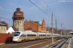 411 577-0  Rathenow  als ICE 1548 von Berlin Ostbahnhof nach Dsseldorf Hbf in Rathenow. Zug fuhr abweichend mit nur einem Zugteil. Da nicht alle Wagen zur Verfgung stehen wurde ohne ICE 1538 gefahren. 12.02.2013