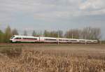 411 058 als ICE 109 (Hamburg-Altona–Berlin Hbf–Innsbruck Hbf) am 16.04.2011 in Woltersdorf (Nuthe-Urstromtal)