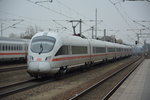 Am 12.04.2016 fährt dieser Triebzug 1167  Traunstein , BR 411 , als ICE 1209 nach München Hauptbahnhof. Aufgenommen bei der Durchfahrt Teltow.
