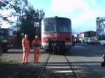 420 717 auf der allerletzten fahrt. aufgenommen vor dem schrotthndler theo steil in trier-ehrang im herbst 2007