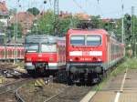 ET 420 411 und BR 143 963 verlassen Ludwigsburg in Richtung Marbach und Bietigheim/ Heilbronn. (26.06.2008)