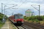 420 389 ist zusammen mit 420 324 am 3.9.09 vor ein paar Minuten in Riedstadt-Goddelau gestartet und fhrt nun in Wolfskehlen in Richtung Frankfurt Hbf ein.