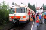 420 001-0 am 21-8-2005 in Oberammergau beim Bahnhofsfest anlsslich 100 Jahre elektrische Eisenbahn
