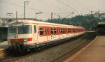 Im Mai 1978 ist 420 202-4 als Nahverkehrszug nach Ludwigsburg unterwegs, hier im Bahnhof Stuttgart Feuerbach. Der Stuttgarter S-Bahn-Betrieb wurde erst im September 1978 aufgenommen.