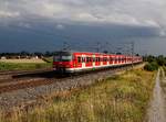 Der 420 956 als S Bahn am 14.07.2018 unterwegs bei Hebertshausen.