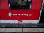 S-Bahn Rhein Main Beschriftung von 420 271-9 am 08.06.13 in Frankfurt am Main Hbf