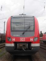 422 006(hier 422 506) auf berfhrungsfahrt,hier in Mainz-Bischofsheim mit aufgeklebtem Zugschlu.