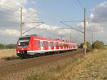 Ein nagelneuer Triebwagen der Baureihe 422 (422 060-4) fr die S-Bahn Rhein-Ruhr unterwegs in der Brde.