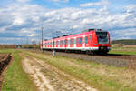 423 170 S-Bahn München als Überführungsfahrt (Krefeld - München-Steinhausen) bei Gunzenhausen, 11.04.2021