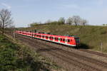 423 175 und 423 316 aus München kommend am 7. April 2024 bei Vierkirchen.