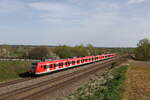 423 238 und 423 365 aus Petershausen kommend am 7. April 2024 bei Vierkirchen.