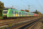 423 092 in grüner Farbe am 16.10.2025 bei Eglharting.