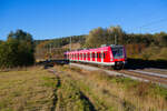 423 126 S-Bahn München als Überführung bei Lehrberg Richtung Ansbach, 24.10.2021