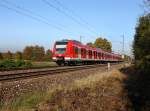 Der 423 704 als S1 zum Ostbahnhof am 20.10.2012 unterwegs bei Feldmoching.