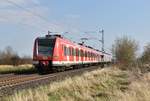 Nachschuß auf den 423 262-5 der am Zugschluß einer S11 nach Bergisch Gladbach läuft am Samstag den 24.3.2018