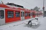 423 358-1 am Bahnhof Altomünster bei Schneefall am 30.12.2014
