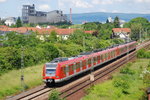 423 084 führt eine Doppeleinheit auf der S-Bahn-Linie S1 nach Rödermark - Ober-Roden bei Mainz-Kastel - 30.05.2009