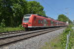 Eine RE8 nach Koblenz Hbf verlässt am Vatertag 2017 Stommeln in Richtung Pulheim.
