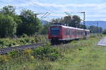 Nachschuß auf den 425 206 der als S6 aus Bensheim kommend hier bei Weinheim gen Mainz fahrend zusehen ist.21.09.2021