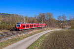 425 147 DB Regio als RB 58117 (Würzburg Hbf - Treuchtlingen) bei Lehrberg, 01.03.2022
