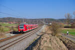 425 077 DB Regio als RB 58136 (Treuchtlingen - W�rzburg Hbf) bei Oberdachstetten, 28.03.2022
