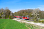 425 064 DB Regio als RB 58129 (W�rzburg Hbf - Treuchtlingen) bei Steinach b. Rothenburg, 20.04.2022
