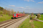 425 145 DB Regio als RB 58138 (Treuchtlingen - W�rzburg Hbf) bei Oberdachstetten, 28.04.2022