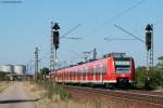 425 *** und 763-0 als RE 18630 (Karlsruhe Hbf-Mannheim Hbf) bei Wiesental 24.8.09